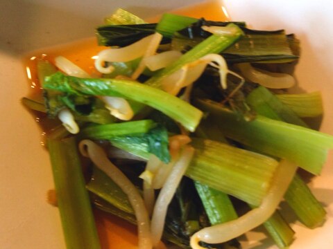 副菜に電子レンジで簡単！小松菜とモヤシのポン酢煮